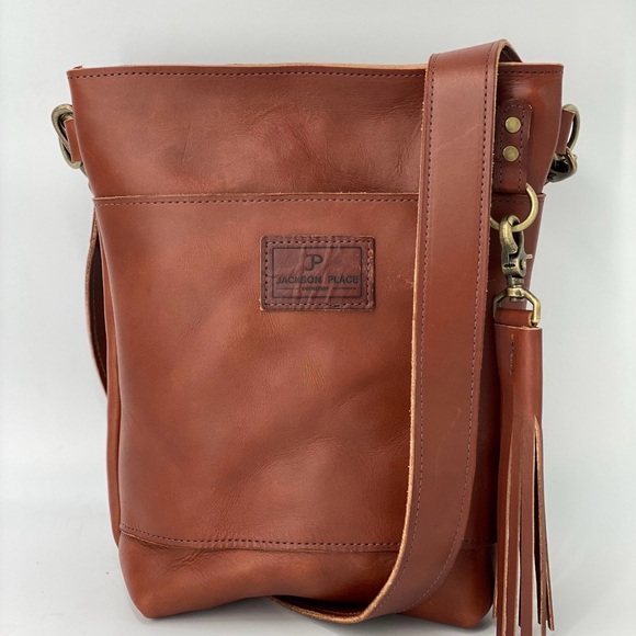 Jackson Place Large Wickett & Craig Leather Cognac Bucket Bag Unisex - Picture 6 of 6